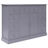 Dressoir met 10 lades 113x30x79 cm hout grijs - thumbnail