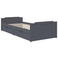 Bedframe met lades massief grenenhout donkergrijs 90x200 cm - thumbnail