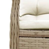 3-delige Tuinset met kussens poly rattan beige - thumbnail
