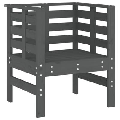 Tuinstoelen 2 st 61,5x53x71 cm massief grenenhout grijs