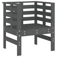 Tuinstoelen 2 st 61,5x53x71 cm massief grenenhout grijs - thumbnail