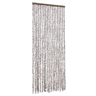 VidaXL Vliegengordijn 56x185 cm chenille taupe en wit