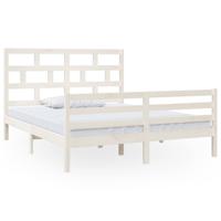 Bedframe massief grenenhout wit 160x200 cm - thumbnail