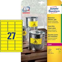Etiket Avery Zweckform L6105-20 63.5x29.6mm geel 540stuks - thumbnail