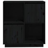 Dressoir 74x35x80 cm massief grenenhout zwart - thumbnail