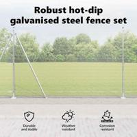 VidaXL Afrasteringspaal zilver 10 x 1,5 m (12 x 12 mm gaas) staal - thumbnail