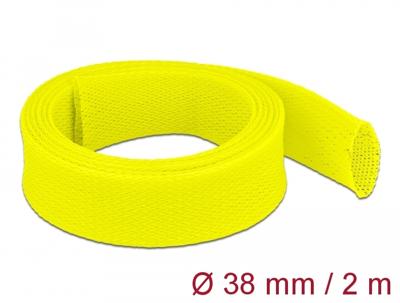 Delock Gevlochten slang rekbaar 2 m x 38 mm geel