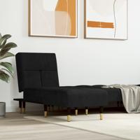 Chaise longue fluweel zwart - thumbnail