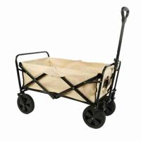 Marbueno Vouwbare Multifunctionele Kar 150 KG Beige Tuin, Strand, Camping 86X50X59 cm - thumbnail