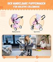 Combi-poppenwagen Mika - Flowers - thumbnail