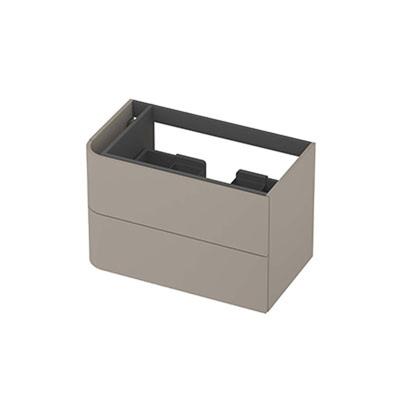 INK - Links Afgeronde Onderkast Gelakt 2 Laden Softclose Tbv Grepen - 800x450x520 Mm - Mat Creme Cotton