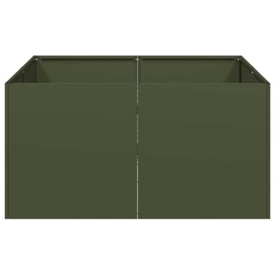 Plantenbak 80x80x40 cm koudgewalst staal olijfgroen