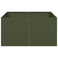 Plantenbak 80x80x40 cm koudgewalst staal olijfgroen - thumbnail