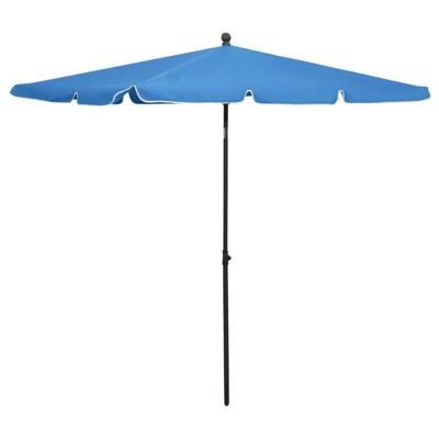 VidaXL Parasol met paal 210x140 cm azuurblauw