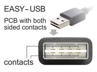 Delock 83360 USB-kabel USB 2.0 USB-A stekker, USB-B stekker 3.00 m Zwart Stekker past op beide manieren, Vergulde steekcontacten, UL gecertificeerd - thumbnail