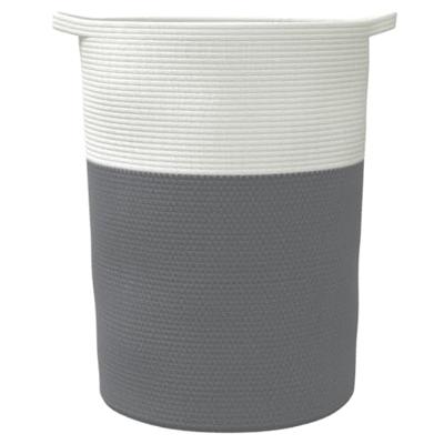 VidaXL Opbergmand ø 49x65 cm katoen grijs en wit