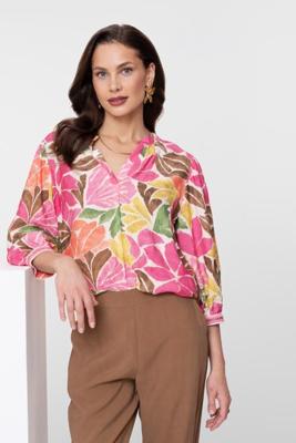 Geisha Blouse 63283-20 Blouse 718 Ecru/tobacco/pink