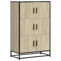 Hoge kast 68x35x106,5 cm bewerkt hout en metaal sonoma eiken - thumbnail