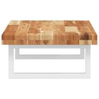 Badkamer wandschap staal en massief acaciahout - thumbnail