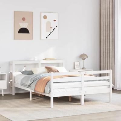 Bedframe met hoofdbord massief grenenhout 160x200 cm