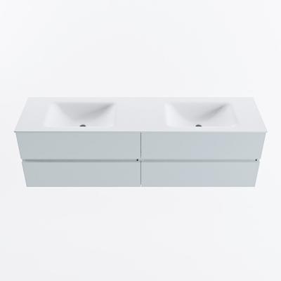 MONDIAZ VICA 170cm badmeubel onderkast Clay 4 lades. Wastafel CLOUD dubbel 2 kraangaten, kleur Talc.