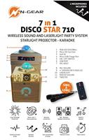 N-GEAR Disco Star 710 Silver - Draadloze Karaoke Bluetooth Speaker - Sterrenprojector - 2 Microfoons - thumbnail