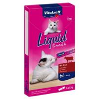 VITAKRAFT Cat Liquid-Snack with beef - Kattensnoepje - 6 x 15g - thumbnail