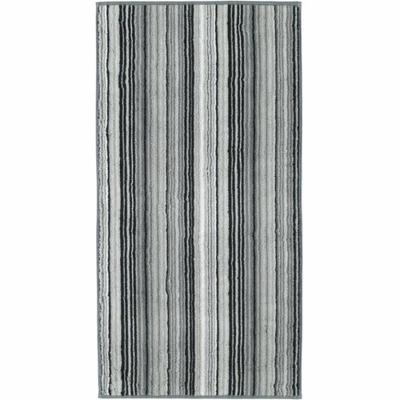 Cawö Cawo handdoek two-tone multistripe 50x100 leisteen