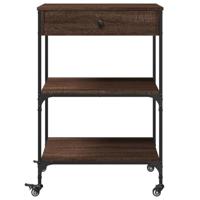 Keukentrolley 60x48x89,5 cm bewerkt hout bruin eikenkleurig - thumbnail
