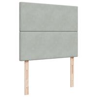Boxspring met matras fluweel lichtgrijs 120x190 cm - thumbnail