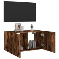Tv-wandmeubel met LED-verlichting 80x35x41 cm gerookt eiken - thumbnail