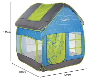 Anti-UV tent Huisje cottage LUDI blauw