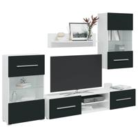 5-delige Tv-meubels met LED-verlichting bewerkt hout matindigo - thumbnail