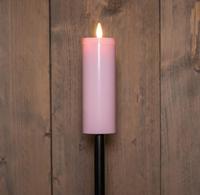 Fakkel Op Steker Licht Roze Met Bewegende Vlam 5 x 14 cm Op 75 cm Steker solar Anna's Collection - Annas collection - thumbnail