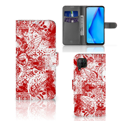 Telefoonhoesje met Naam Huawei P40 Lite Angel Skull Rood Telefoonhoesje met Naam Huawei P40 Lite Angel Skull Rood