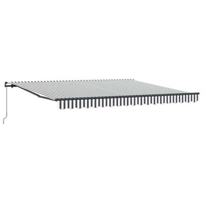 VidaXL Luifel handmatig uittrekbaar 400x300 cm antracietkleurig en wit