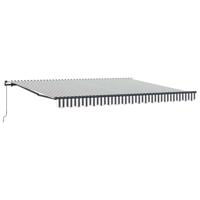 VidaXL Luifel handmatig uittrekbaar 400x300 cm antracietkleurig en wit - thumbnail