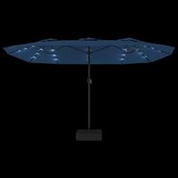 VidaXL Parasol dubbel dak met led 449x245 cm azuurblauw - thumbnail