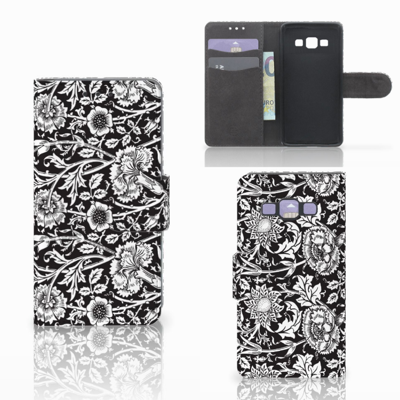 Samsung Galaxy A3 2015 Hoesje Black Flowers Samsung Galaxy A3 2015 Hoesje Black Flowers