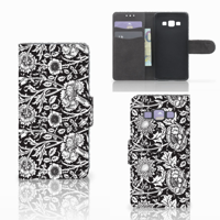 Samsung Galaxy A3 2015 Hoesje Black Flowers - thumbnail