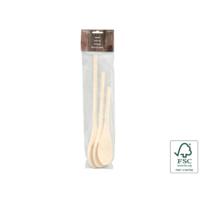 Overige Merken Houten lepels 3 stuks - thumbnail