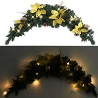 VidaXL Kerstboog met led-lampjes 90 cm pvc groen - thumbnail