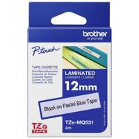 Brother TZe-MQ531 Labeltape pastel Kunststof Tapekleur: Pastelblauw Tekstkleur: Zwart 12 mm 4 m - thumbnail