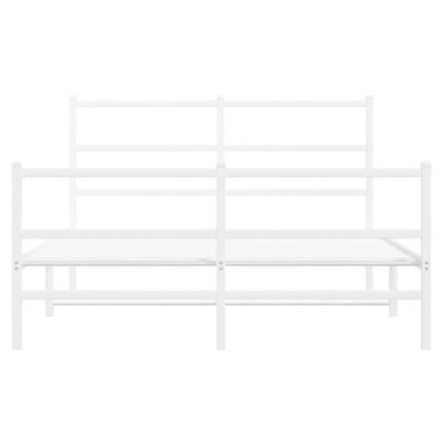 Bedframe met hoofd- en voeteneinde metaal wit 140x200 cm Bedframe met hoofd- en voeteneinde metaal wit 140x200 cm