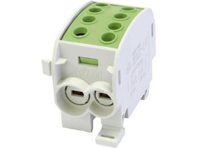 HoraeTec 080310-2-3 Hoofdleiding vertakkingsklem Messing, PA Grijs-wit (RAL 7035), Geel, Groen 1-polig 160 A 690 V Geleidertype: PE HoraeTec 080310-2-3 Hoofdleiding vertakkingsklem Messing, PA Grijs-wit (RAL 7035), Geel, Groen 1-polig 160 A 690 V Geleidertype: PE