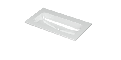 INK Aspekt Wastafel Porselein Centraal Zonder Kraangat - 800x450x15 mm - Glans Wit