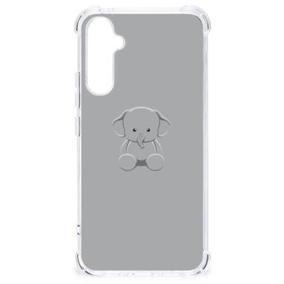 Samsung Galaxy A34 Stevig | Bumper Hoesje | Grijs Baby Olifant Samsung Galaxy A34 Stevig | Bumper Hoesje | Grijs Baby Olifant