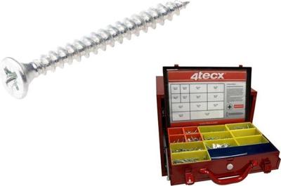 4tecx Assortiment spaanplaatschroeven platverzonkenkop Pozidriv verzinkt 1272-delig - 4095630930