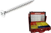 4tecx Assortiment spaanplaatschroeven platverzonkenkop Pozidriv verzinkt 1272-delig - 4095630930 - thumbnail