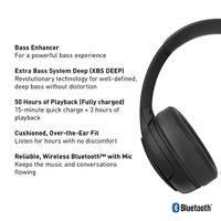 Panasonic RB-M300BE-K Bluetooth over-ear hoofdtelefoon (spraakbediening, XBS - extra bas, 1,2 m kabel, tot 50 uur batterijduur) zwart - thumbnail